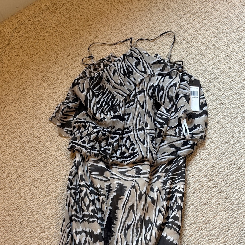 BCBGMaxAzria Black and White Maxi Dress